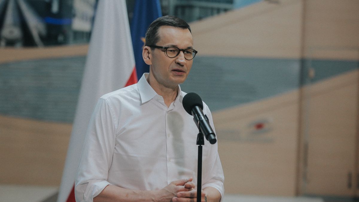 Prime Minister Mateusz Morawiecki came to Wrocaw on June 20, 2020. He visited Scanway and congratulated them on their technological development. (Photo by Krzysztof Zatycki/NurPhoto via Getty Images)