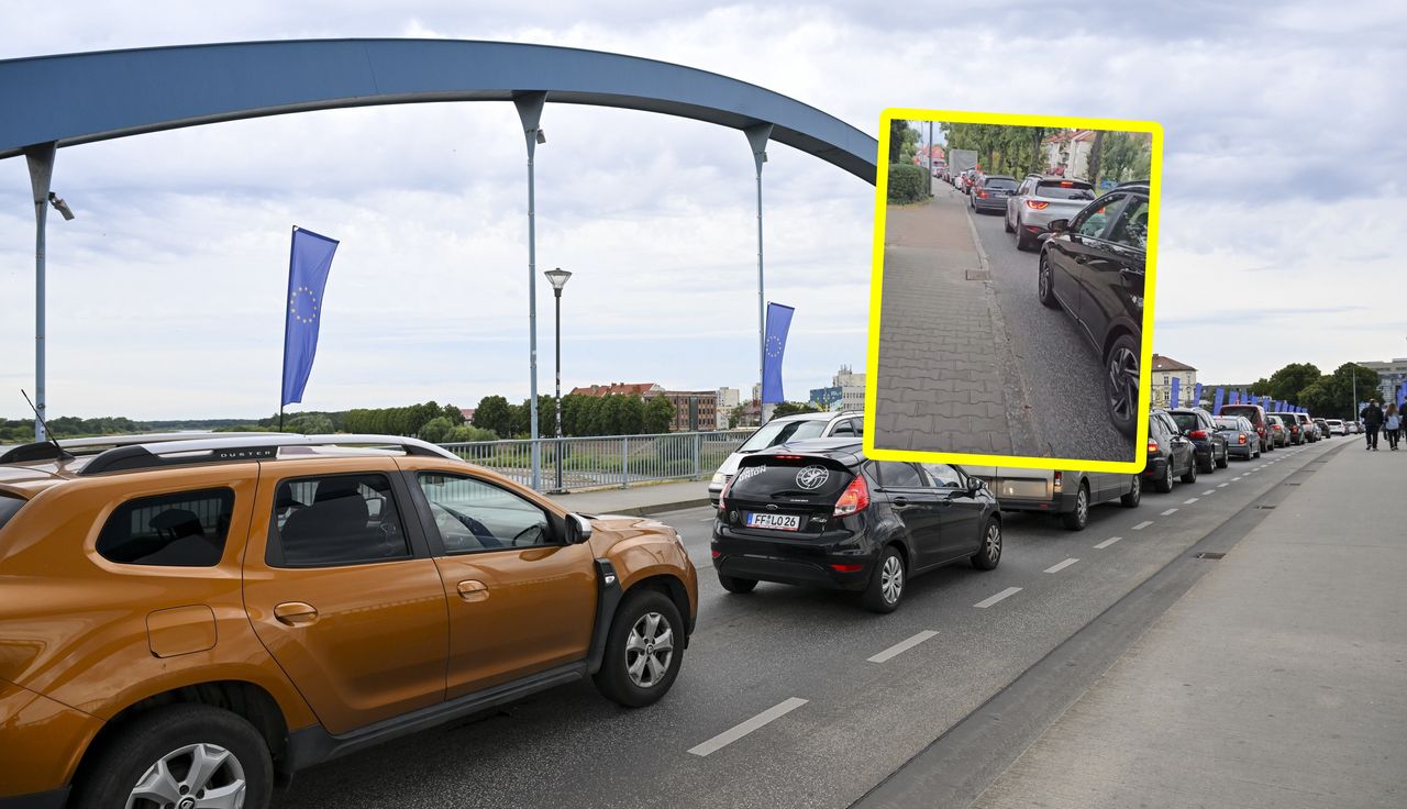 Granica Polski i Niemiec. Taki korek w niedzielę. Chwycił za telefon