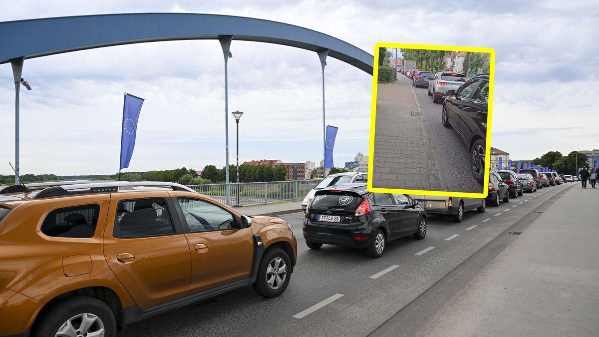 Ogromny korek w Słubicach.
