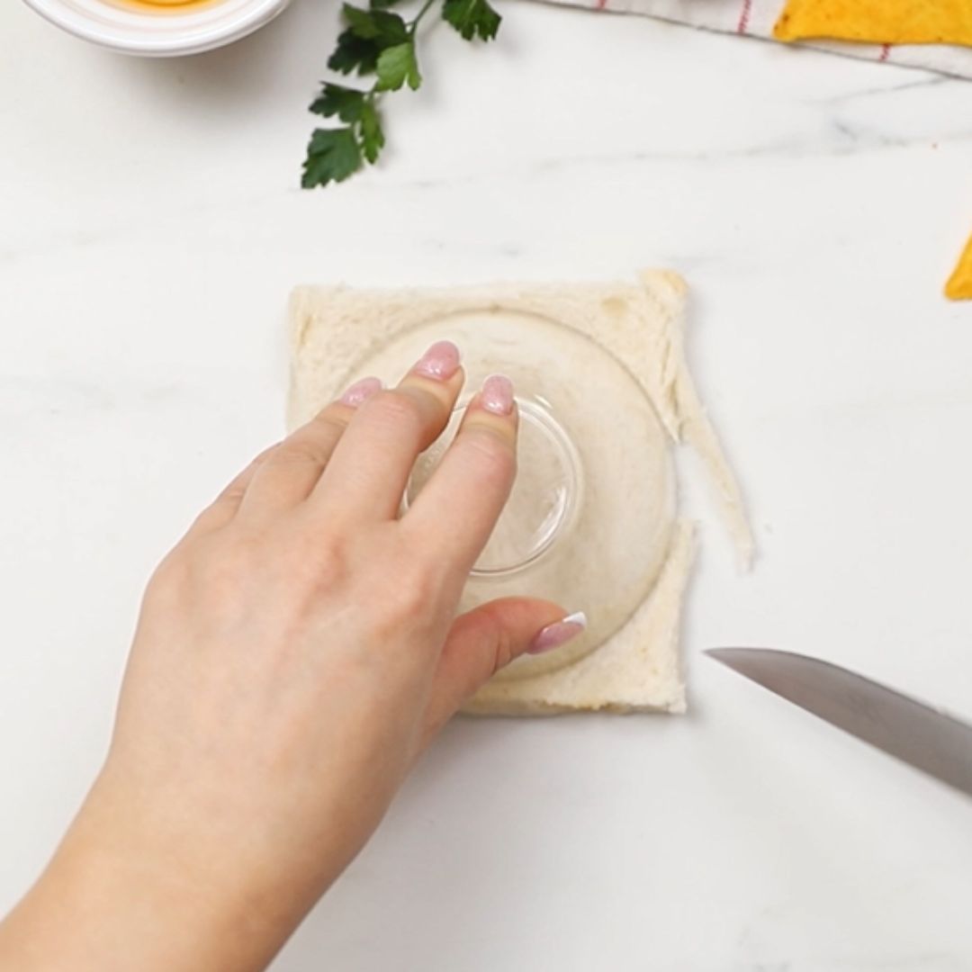 Using a small bowl, I cut out circles.