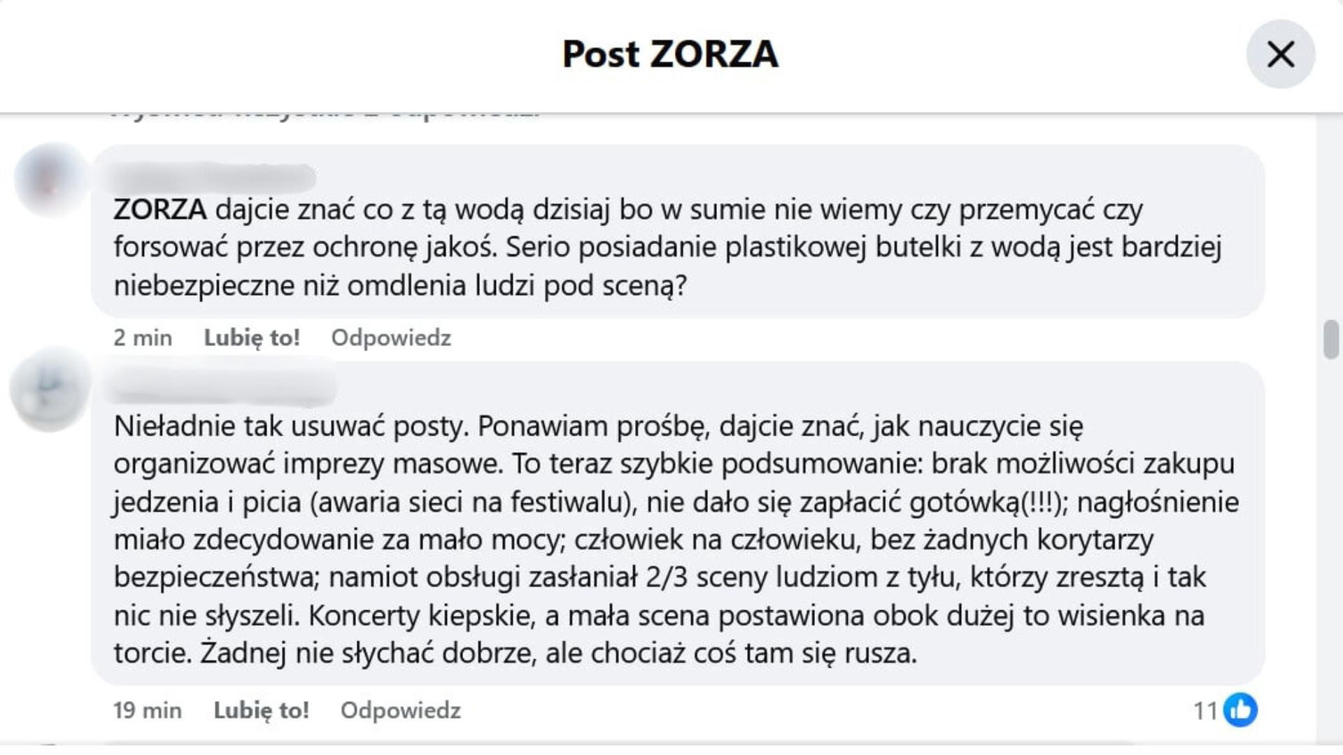 Komentarze uczestników Zorzy