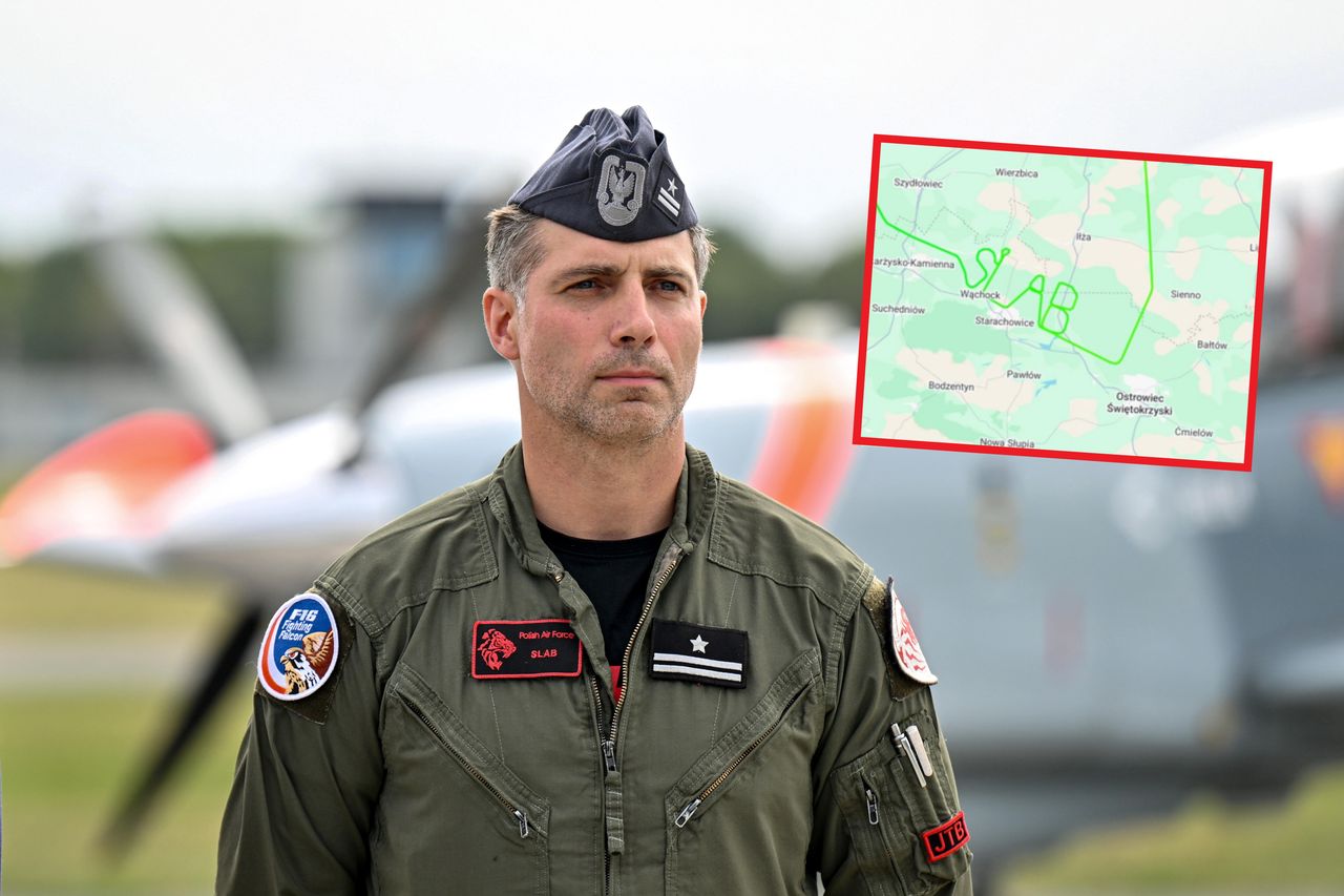 Pilot oddał hołd majorowi Krakowianowi. Spójrzcie na trasę przelotu