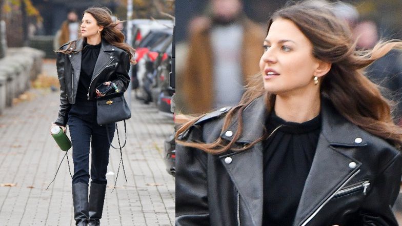 Zatroskana Anna Lewandowska spaceruje z bidonem
