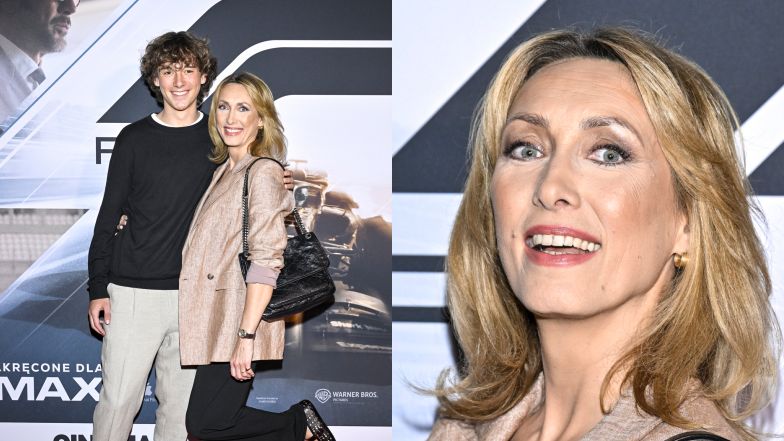 Anna Kalczyńska zabrała syna na premierę filmu.