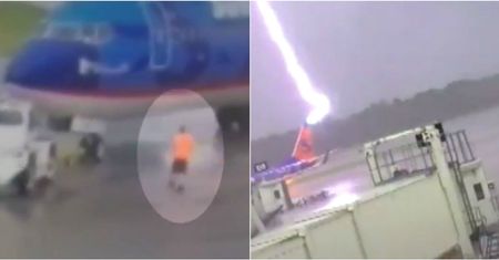 Pracownik lotniska został trafiony błyskawicą. Pokazał, co się z nim stało