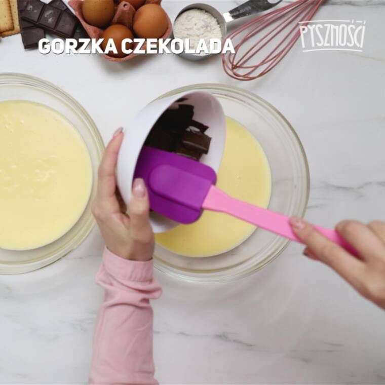dwukolorowe ciasto bez pieczenia