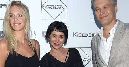Michał Żebrowski z żoną na pokazie Agnieszki Maciejak. Aleksandra Żebrowska kusiła zgrabną figurą