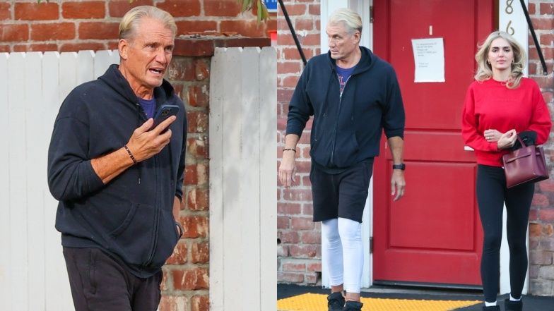 Dolph Lundgren i jego żona opuszczają salon fryzjerski