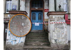 O włos od tragedii w Olsztynie. Z sufitu spadło prawie pół tony gruzu