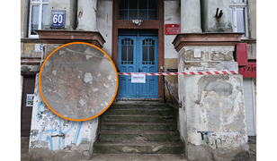 O włos od tragedii w Olsztynie. Z sufitu spadło prawie pół tony gruzu