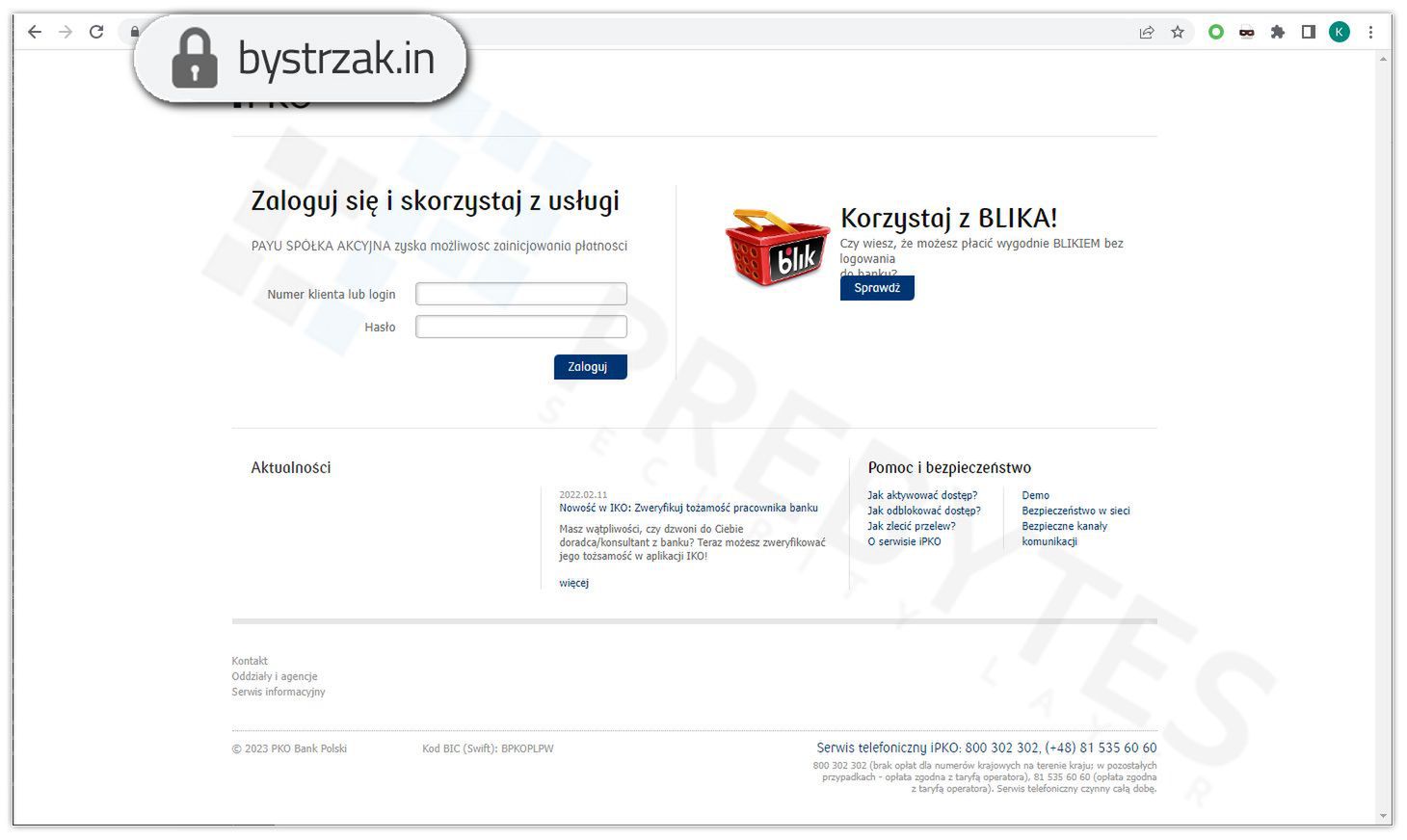 Fałszywa strona płatności