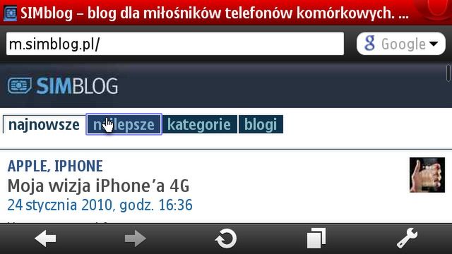 Porównanie przeglądarek internetowych dla Symbiana S60V5 11