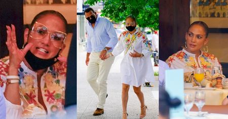 51-letnia Jennifer Lopez w "skromnej" stylizacji zmierza z narzeczonym na spotkanie biznesowe do ulubionej restauracji gwiazd (ZDJĘCIA)
