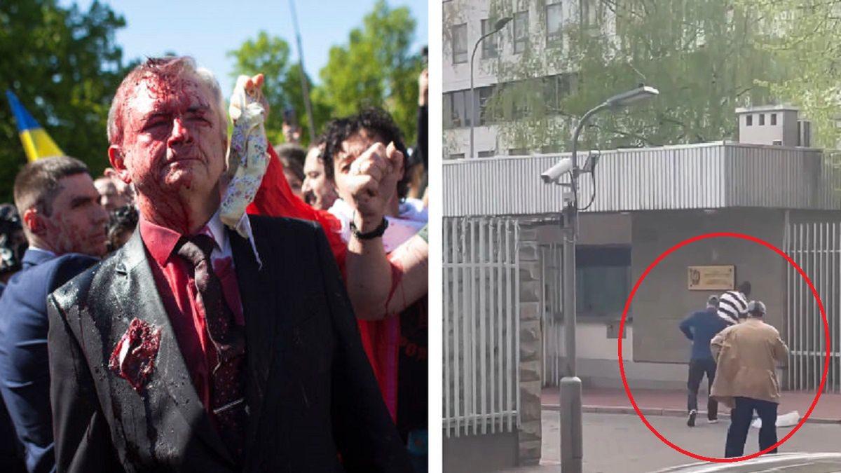 Polska ambasada w Moskwie oblana czerwoną farbą. "Symetryczny odwet"