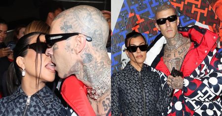 Kourtney Kardashian i Travis Barker WYMIENIAJĄ CZUŁOŚCI na pokazie Tommy'ego Hilfigera (ZDJĘCIA)