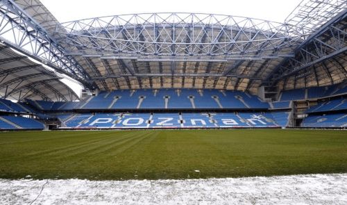 Inea Stadion w Poznaniu - widok na trybunę od strony ul. Bułgarskiej
