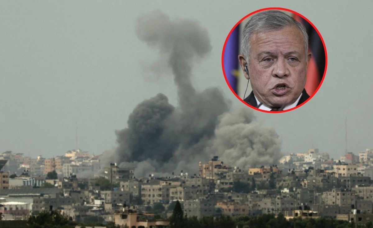 Bombardowana Gaza i król Jordanii Abdullah