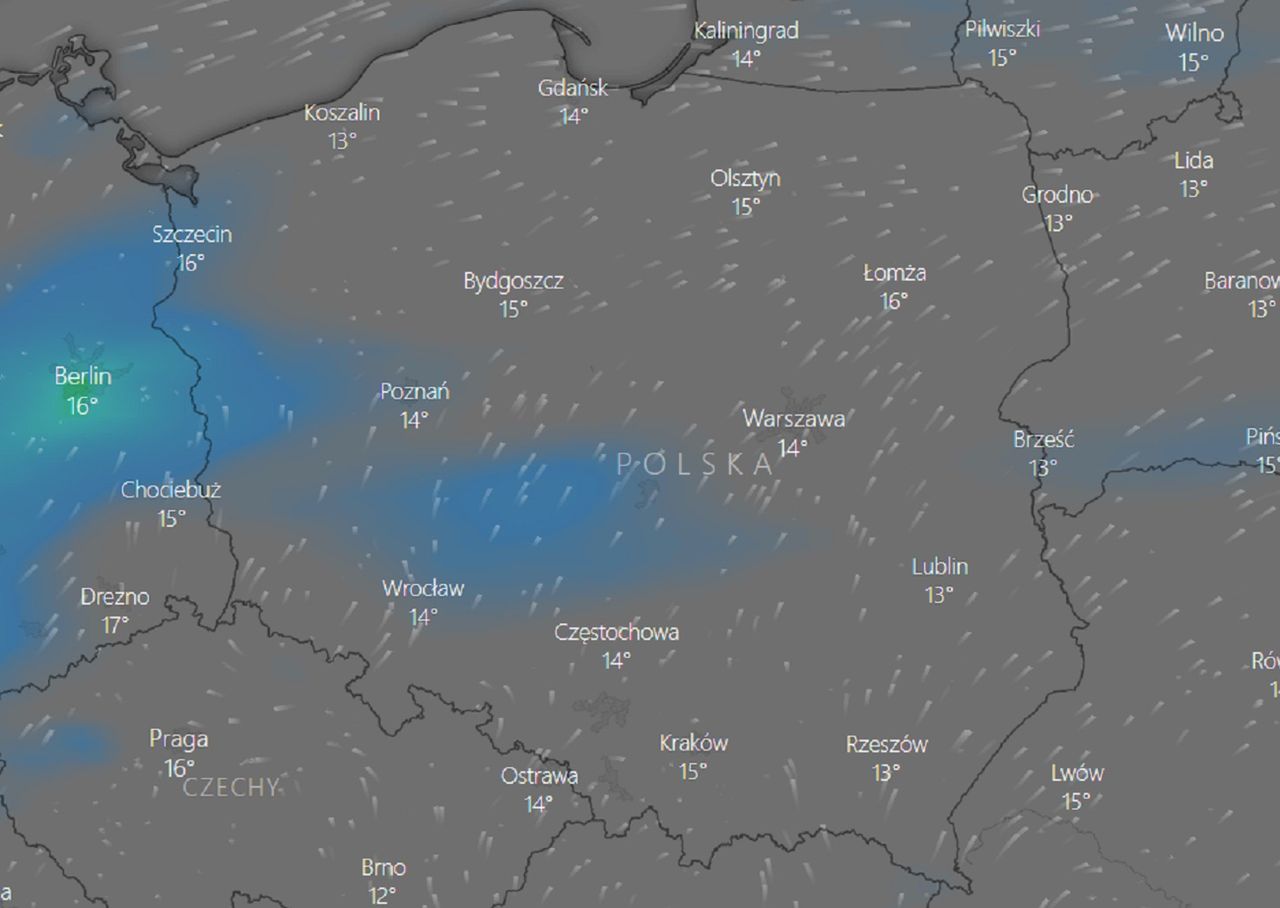 Pogoda w Polsce. W piątek przelotne opady deszczu. W sobotę może zagrzmieć