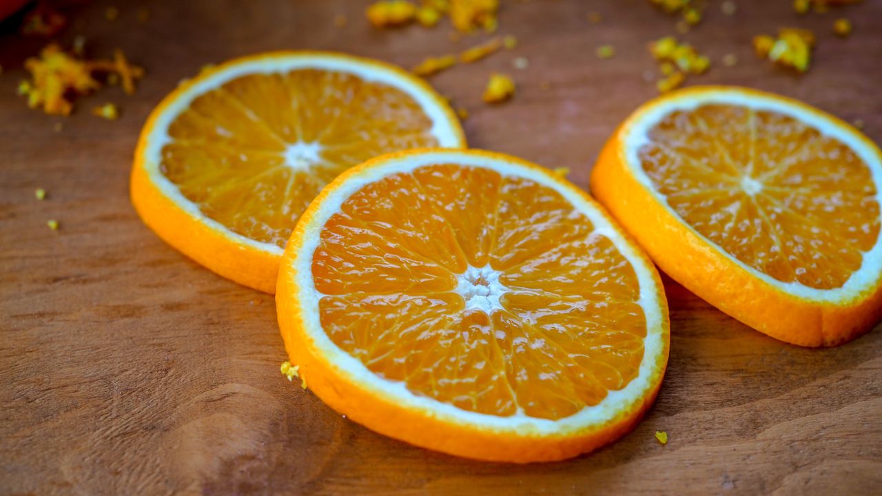 Orange sliced into rounds