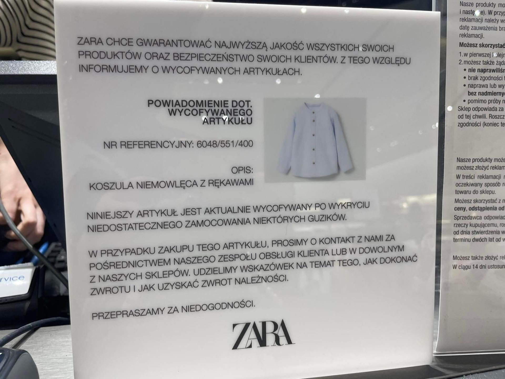Zara wycofuje koszulę dla niemowląt
