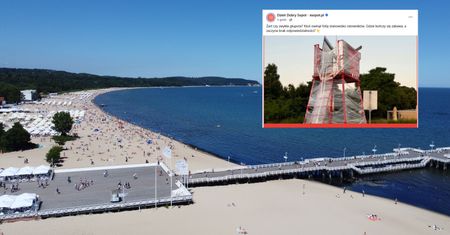 Niecodzienny widok na sopockiej plaży. WOPR mówi o "wybryku"