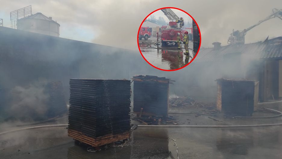 Pożar tartaku w Czarnej 