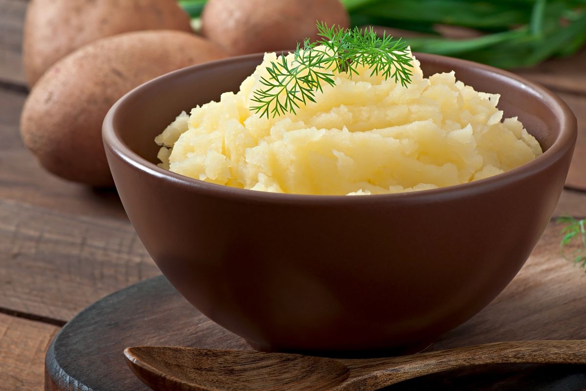 Potato puree with parmesan is fabulous in taste.