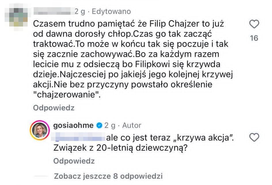 Małgorzata Ohme dyskutuje z internautami