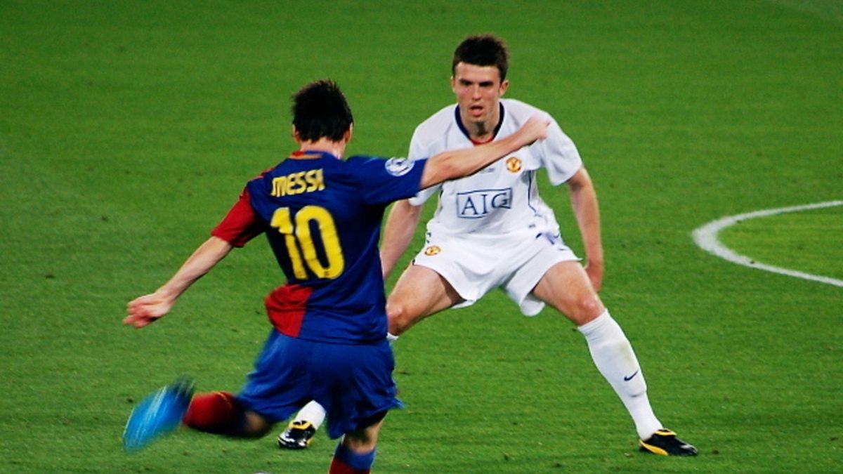 Lionel Messi w meczu FC Barcelony z Manchesterem United