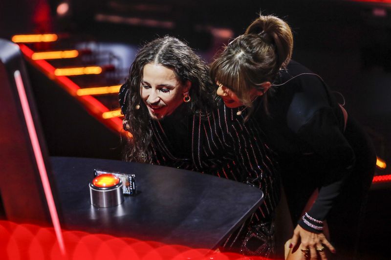 Michał Szpak i Edyta Górniak na planie "The Voice of Poland"