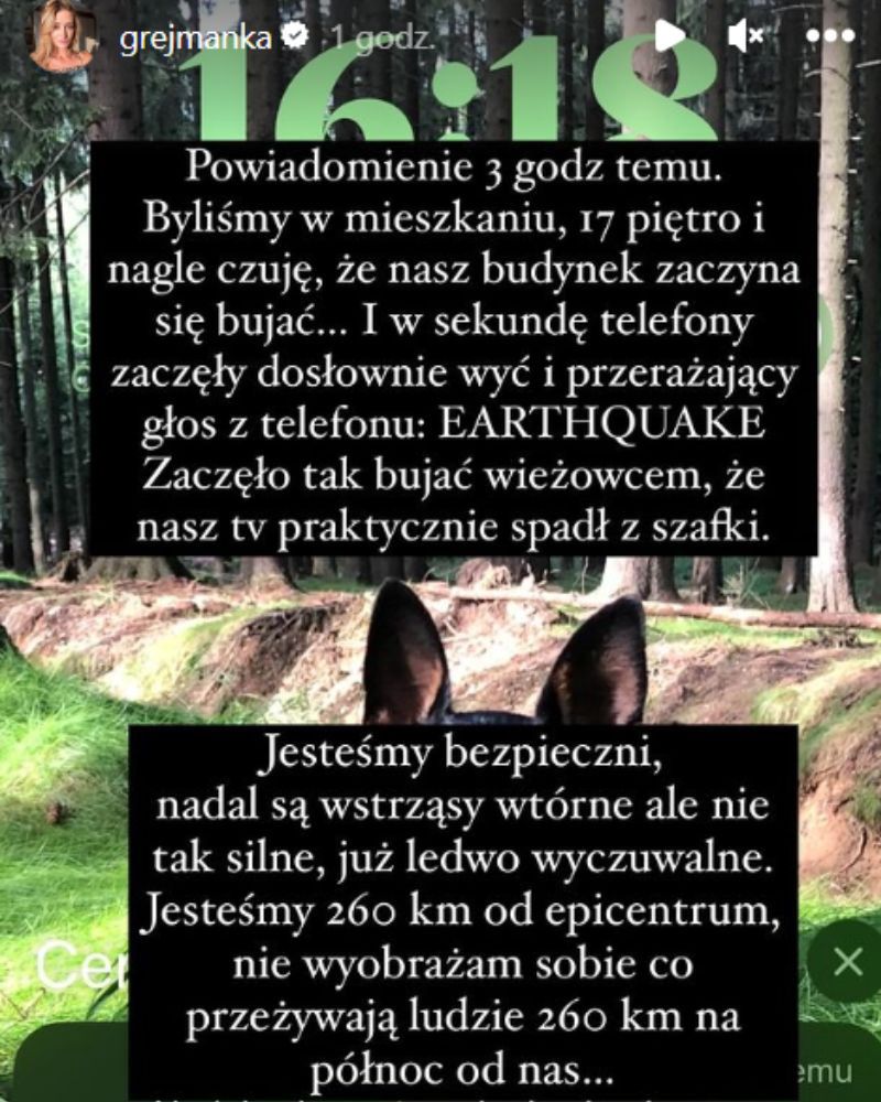 Anna Kurek opowiada o trzęsieniu ziemi 