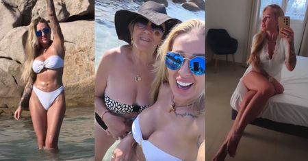 Sylwia Peretti pręży się w bikini na Korsyce. Zabrała ze sobą MAMĘ (ZDJĘCIA)