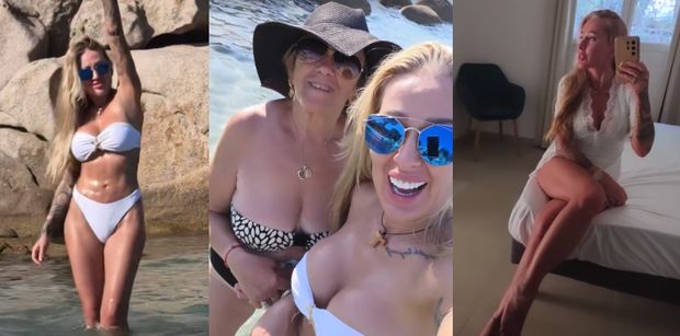 Sylwia Peretti pręży się w bikini na Korsyce. Zabrała ze sobą MAMĘ (ZDJĘCIA)
