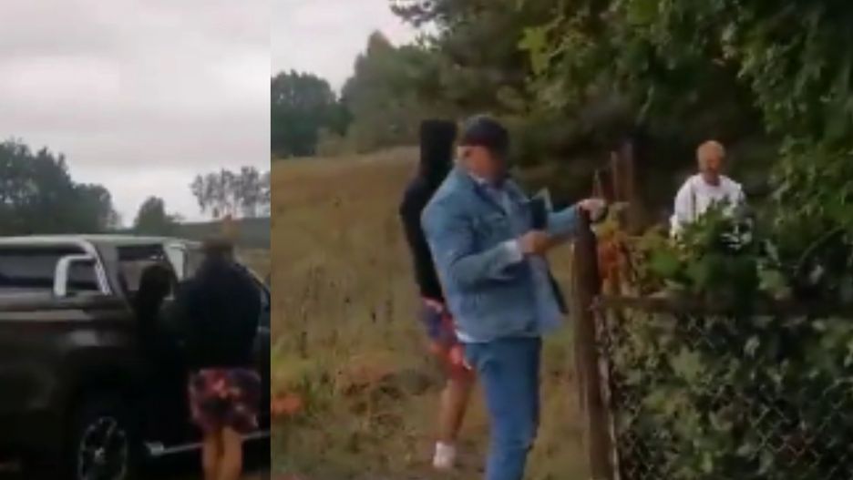Ekipa wieszająca plakat Łukasza Mejzy bez zgody została przyłapana