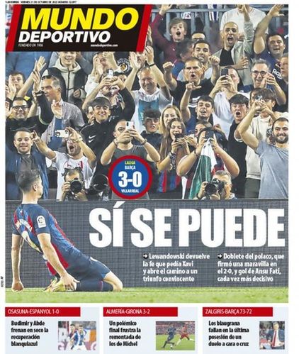 Piątkowa okładka "Mundo Deportivo"