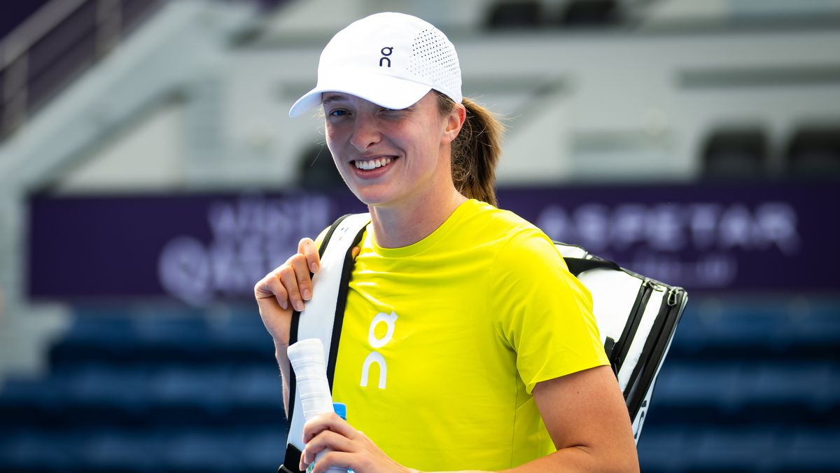 DOHA, QATAR - FEBRUARY 07: Iga Swiatek of Poland during practice ahead of the Qatar TotalEnergies Open, part of the Hologic WTA Tour at Khalifa International Tennis and Squash Complex on February 07, 2025 in Doha, Qatar (Photo by Robert Prange/Getty Images)