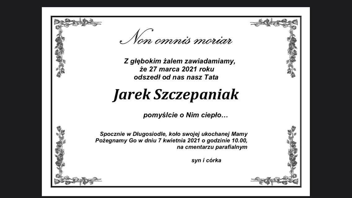 Jarosław Szczepaniak nie żyje