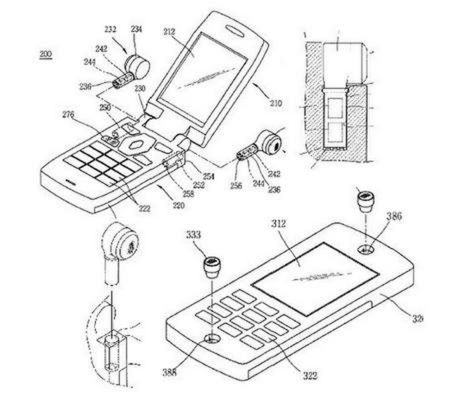 Słuchawki wbudowane w komórkę wg patentu LG