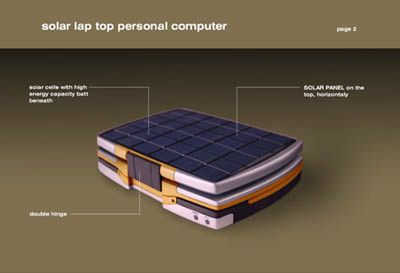 Obrazek: Koncepcja laptopa zasilanego dzięki energii słonecznej