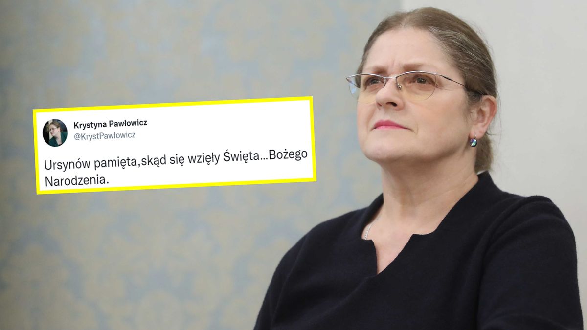 Krystynie Pawłowicz spodobał się świąteczny plakat dzielnicy Ursynów