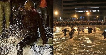 Kanye West skacze do jeziora podczas koncertu w Armenii!