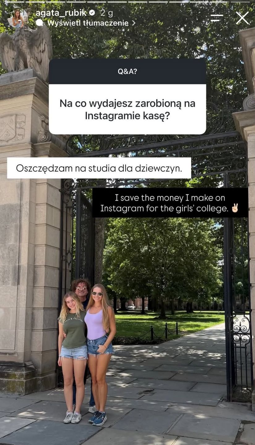 Agata Rubik rozlicza się z zarobków na Instagramie