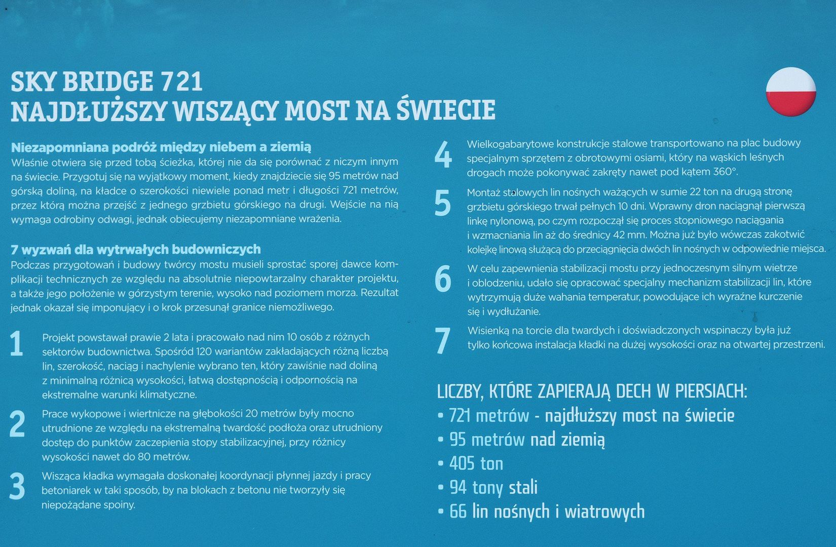 Najdłuższy wiszący most na świecie powstał tuż za polską granicą. Sky Bridge 721 to nowa atrakcja turystyczna ośrodka Dolní Morava w Czechach.