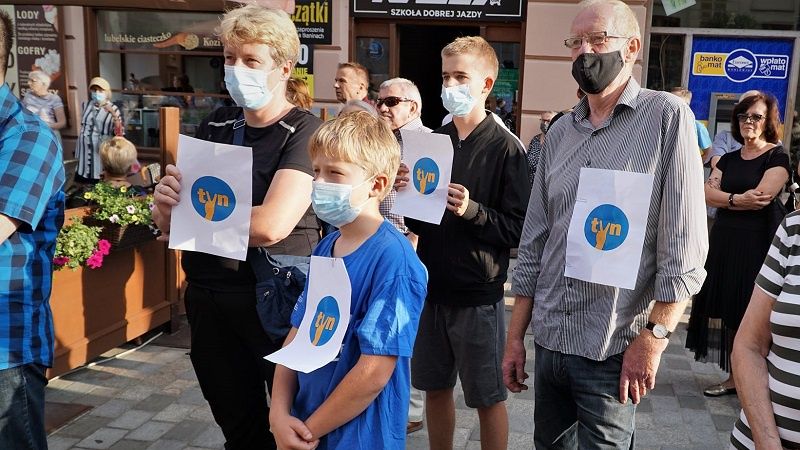 Protest w obronie TVN w Lublinie