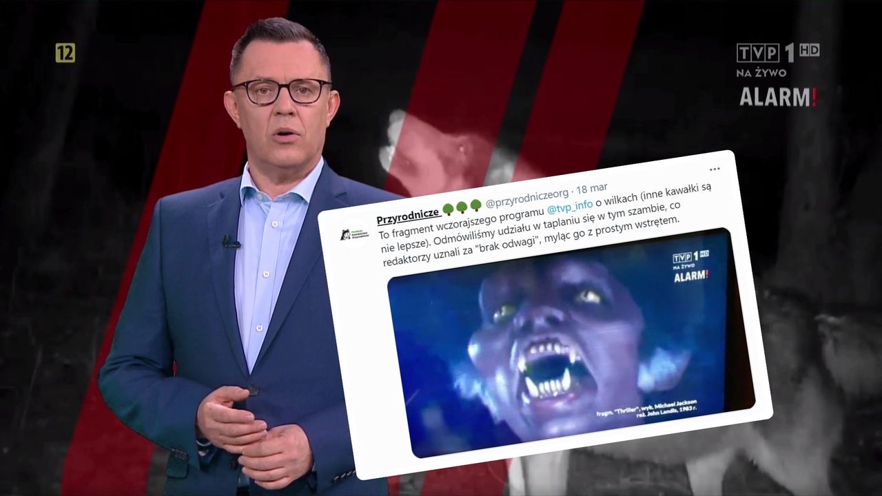 TVP zaczęło traktować wilki i ekologów jak poważnych wrogów. Na zdjęciu prowadzący program "Alarm"