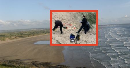Odkrycie na plaży w Saunton Sands. Szczątki w piasku koło sauny
