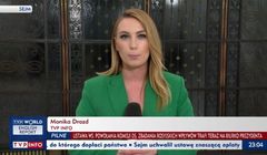 Monika Drozd przygotowuje wejścia na żywo z Sejmu dla TVP Info
