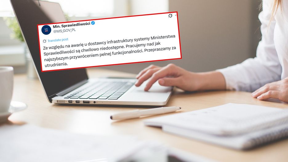 Awaria systemów Ministerstwa Sprawiedliwości