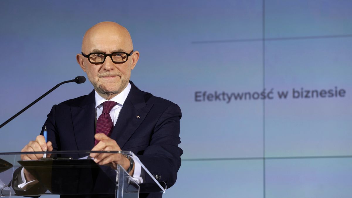 Ireneusz Fąfara, nowy prezes Orlenu, podczas prezentacji wyników za I kw.