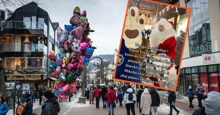 Chytry biały miś wrócił w osobie pijanego mikołaja. "Wstyd dla miasta"